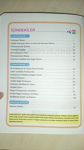 YKS Fonksiyonlar Fasikülü