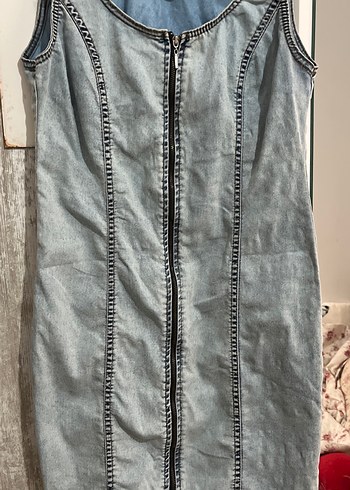 Diğer Gri Denim Midi Kadın Elbise
