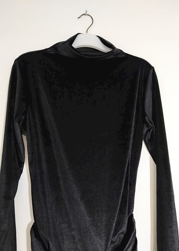 Uzun Kollu Siyah Süet Mini Elbise - Görsel 7