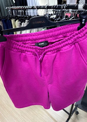 m Beden Fermuarlı Koyu Pembe Mini Spor Şort