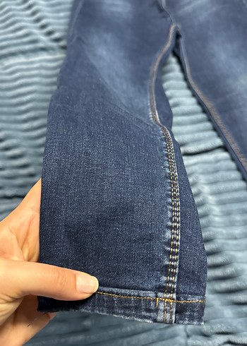 Gri Kadın Kot Pantolon, Kemerli, Normal Boy - Görsel 6