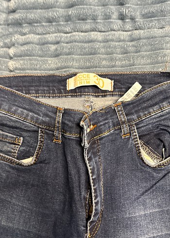 Gri Kadın Kot Pantolon, Kemerli, Normal Boy - Görsel 4