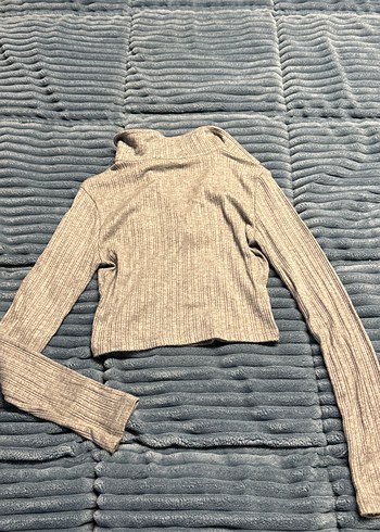 Gri Triko Uzun Kollu Polo Yaka Kadın Kazak - Görsel 10