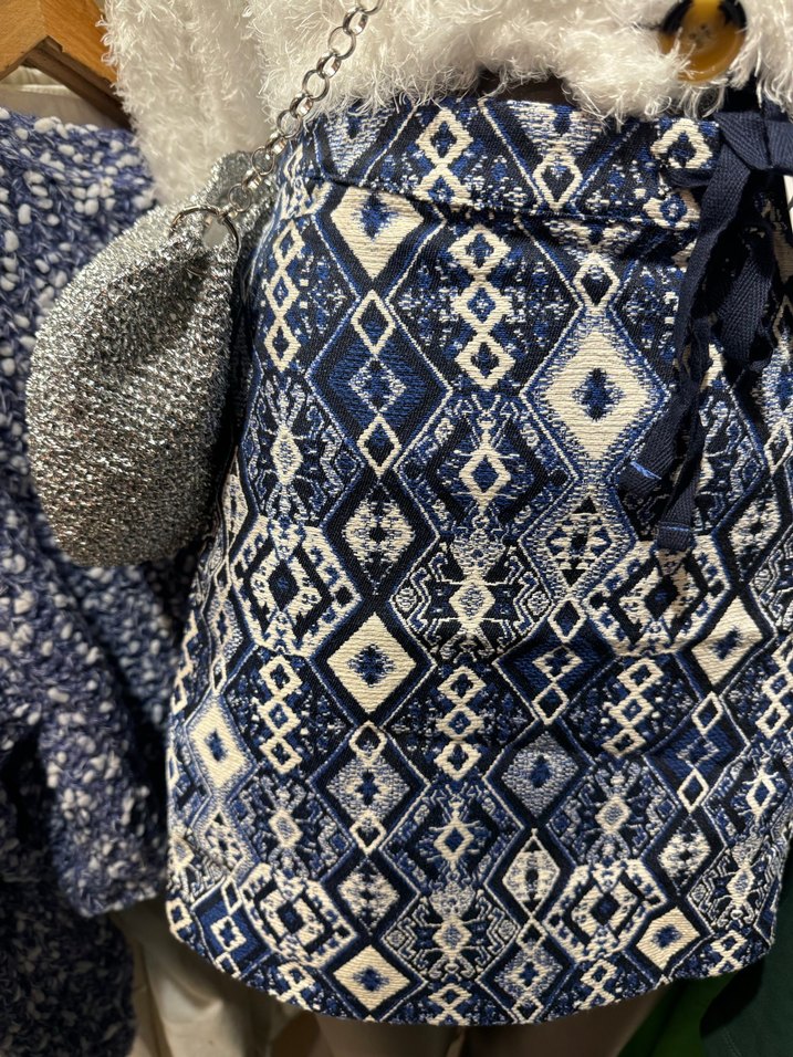 Desenli Bohem Mini Etek - Görsel 3