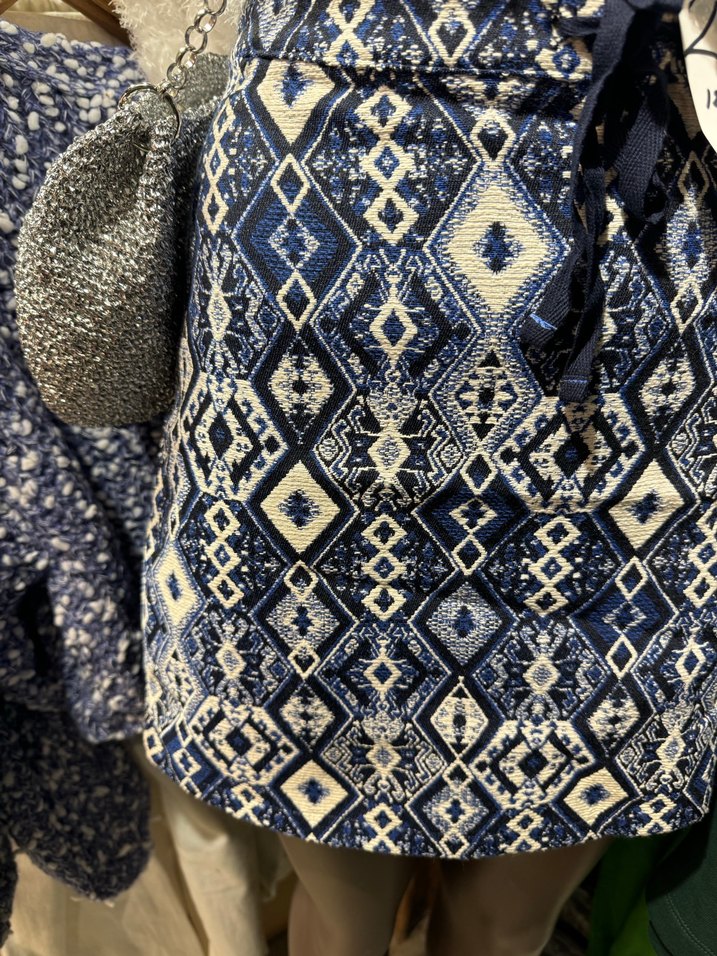 Desenli Bohem Mini Etek - Görsel 2