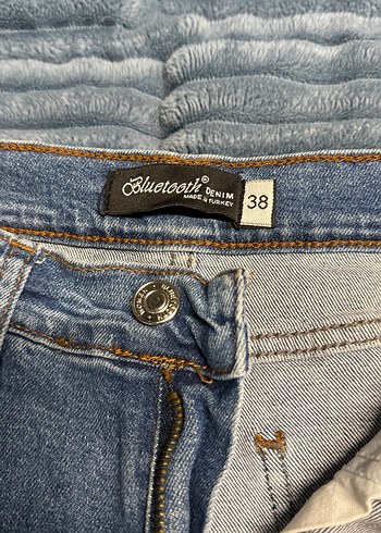 Gri Kadın Pilili Normal Boy Slim Denim Jean - Görsel 5