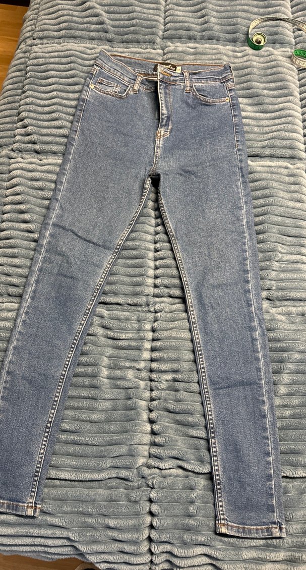 Gri Kadın Pilili Normal Boy Slim Denim Jean - Görsel 2