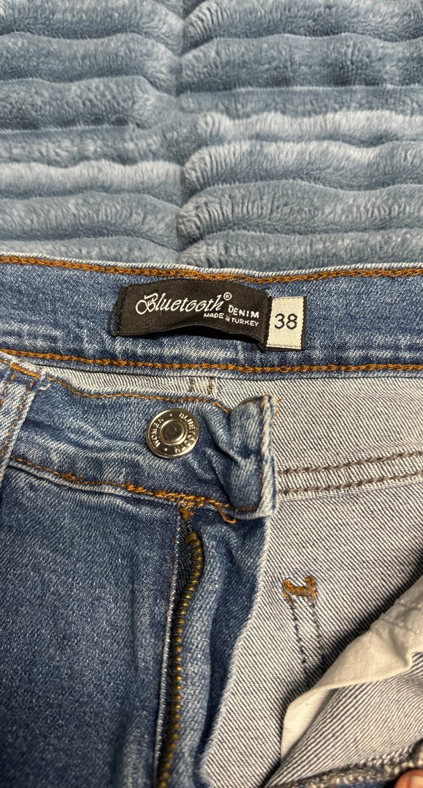 Gri Kadın Pilili Normal Boy Slim Denim Jean - Görsel 5