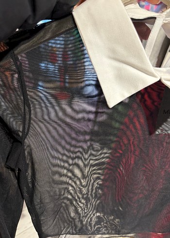 Siyah Baskılı Uzun Kollu Kadın Bluz - Görsel 2