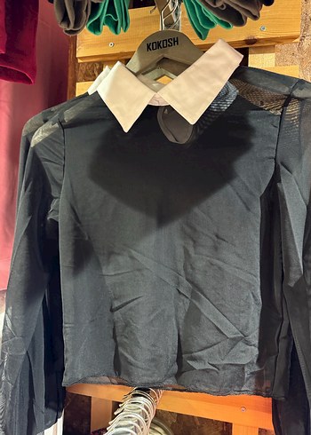 Siyah Baskılı Uzun Kollu Kadın Bluz - Görsel 3