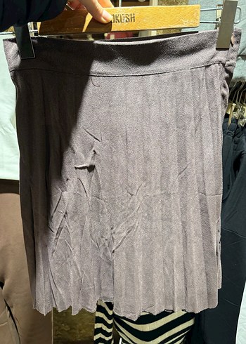 Kokosh Kadın Kahverengi Midi Piliseli Etek - Görsel 5