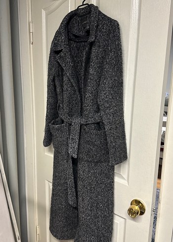 Kemerli Gri Uzun Kaban - Görsel 4