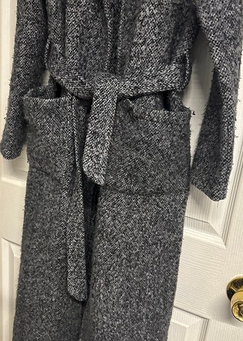 Kemerli Gri Uzun Kaban - Görsel 12