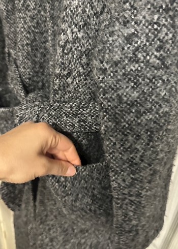 Kemerli Gri Uzun Kaban - Görsel 9