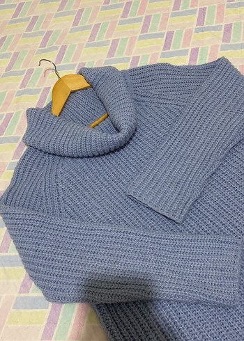 Mavi Degaje yaka Lc Waikiki Kadın Kazak - Görsel 9