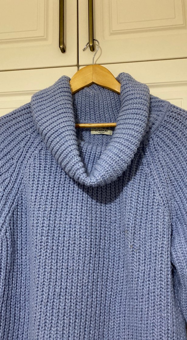 Mavi Degaje yaka Lc Waikiki Kadın Kazak - Görsel 2