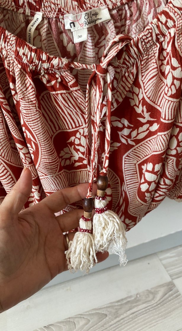 KOTON Püsküllü Bohem Mini Bluz - Görsel 5