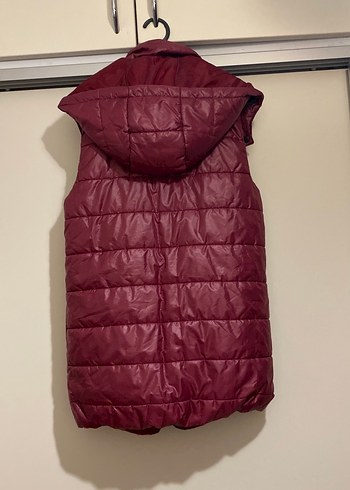 KOTON Vişneçürüğü Kadın Fermuarlı  Kapşonlu Yelek - Görsel 3