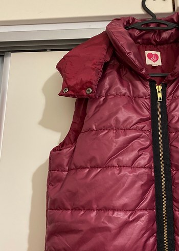 KOTON Vişneçürüğü Kadın Fermuarlı  Kapşonlu Yelek - Görsel 2