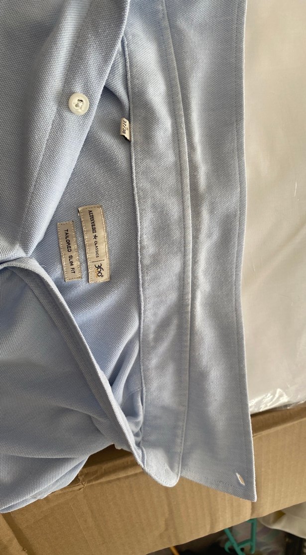 Altınyıldız Lacoste kumaş  Mavi Erkek Gömlek - Görsel 4