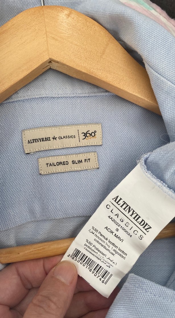 Altınyıldız Lacoste kumaş  Mavi Erkek Gömlek - Görsel 5