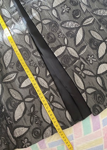 Desenli Gri Kadın Uzun Ceket - Görsel 7