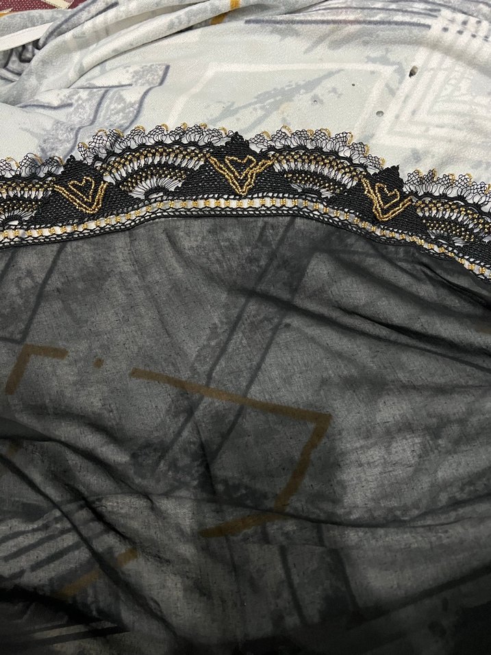 Boncuk İşlemeli Siyah Bohem Kadın Şal - Görsel 3