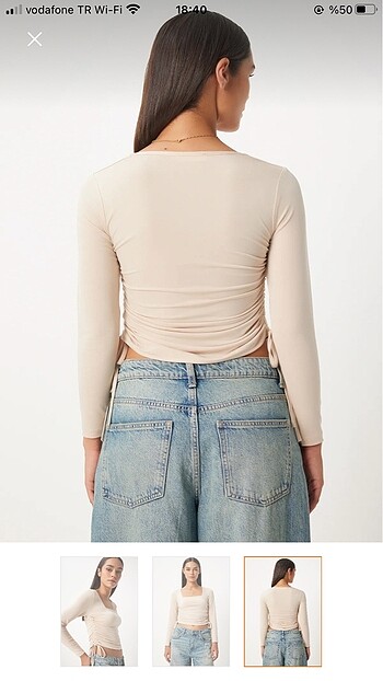 Bluz yanları büzgülü - Görsel 3