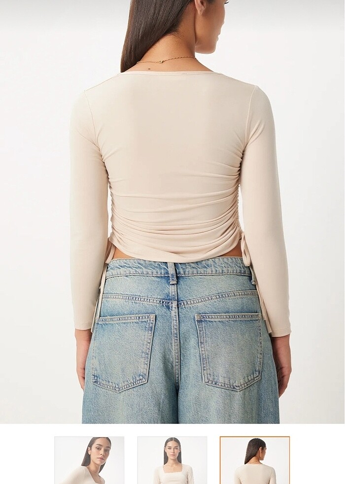 Bluz yanları büzgülü - Görsel 3