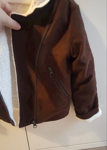 Kahverengi Erkek Çocuk Kürk Detaylı Ceket - Görsel 2