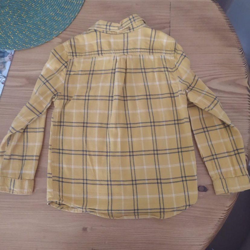 Erkek Çocuk Sarı Düğmeli Uzun Kollu Gömlek - Görsel 2