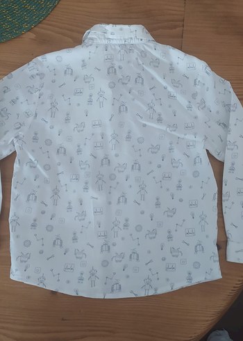 Uzun Kollu Gri Baskılı Erkek Çocuk Gömlek - Görsel 2