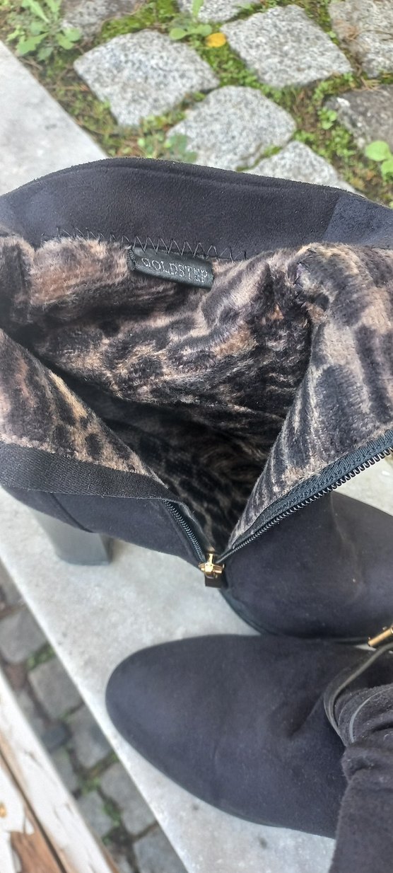 Siyah Süet Tokalı Blok Topuklu Bot - Görsel 5