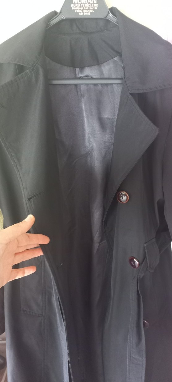 Siyah Kadın Trençkot - Görsel 2