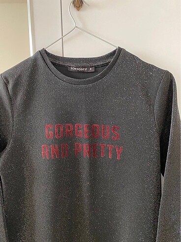 LC Waikiki Lcwaikiki Siyah Parıltılı Sweat Tunik