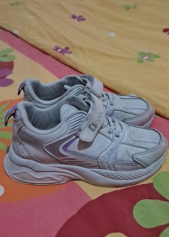 Gri Erkek Çocuk Spor Ayakkabı Velcro - Görsel 2