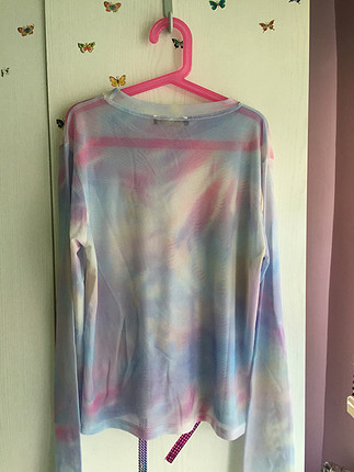 Bershka #tül #hologram #mor #bluz