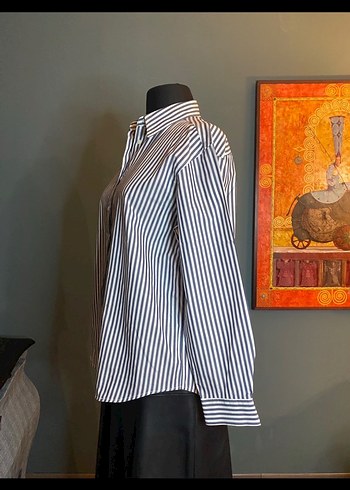 Bej ve Gri Çizgili Erkek Papyon - Görsel 4