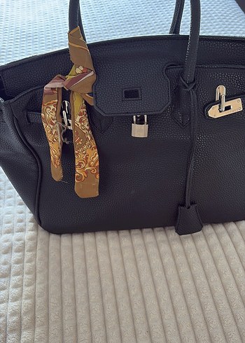 Klasik Siyah Deri Kadın Çanta - Görsel 2