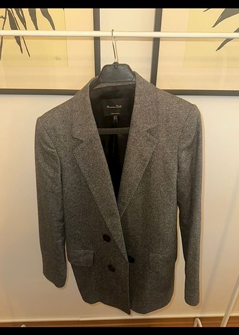 Massimo Dutti Gri Kadın Blazer Ceket - Görsel 2
