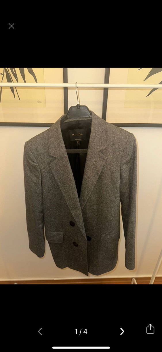 Massimo Dutti Gri Kadın Blazer Ceket - Görsel 2