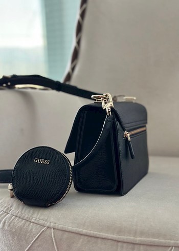 Guess Kadın Deri Fermuarlı Gri Çanta - Görsel 6