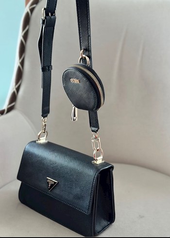 Guess Kadın Deri Fermuarlı Gri Çanta - Görsel 5