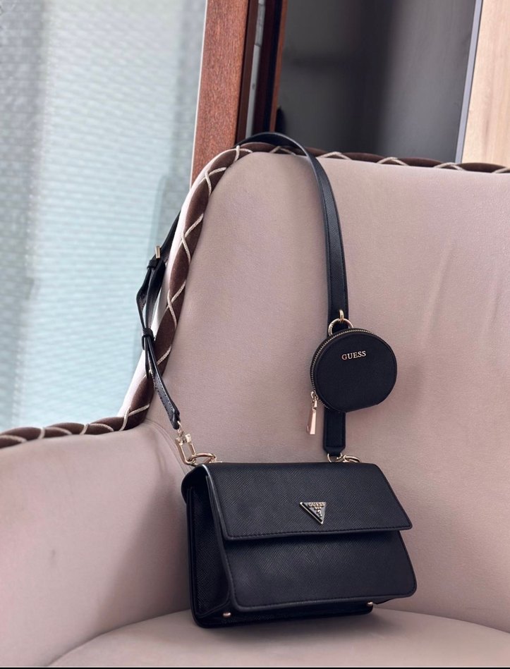 Guess Kadın Deri Fermuarlı Gri Çanta - Görsel 3