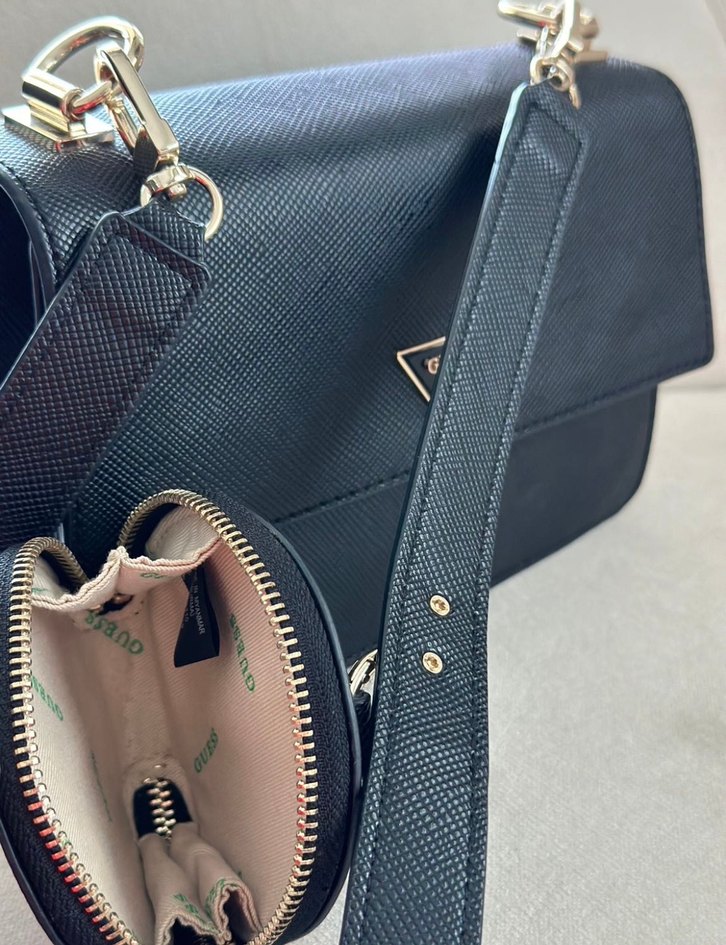 Guess Kadın Deri Fermuarlı Gri Çanta - Görsel 2