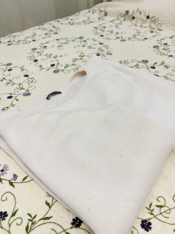 Beyaz Kadın Pamuklu Maternity Bluz kazak oversize - Görsel 3