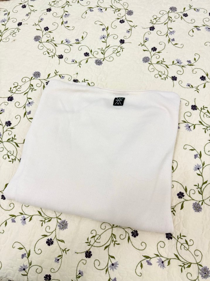 Beyaz Kadın Pamuklu Maternity Bluz kazak oversize - Görsel 2