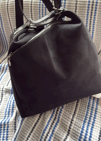 Siyah Süet Fermuarlı Kadın Çanta - Görsel 4