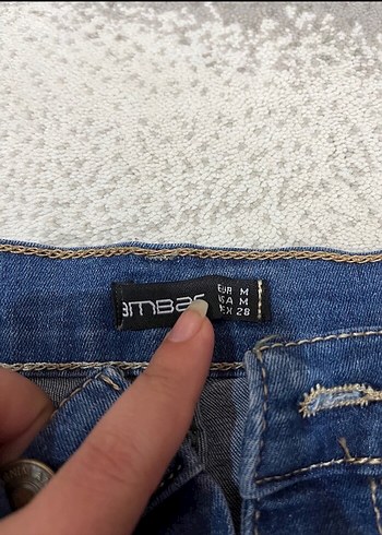 Diğer Düğmeli Koyu Mavi Kadın Mini Kot Şort