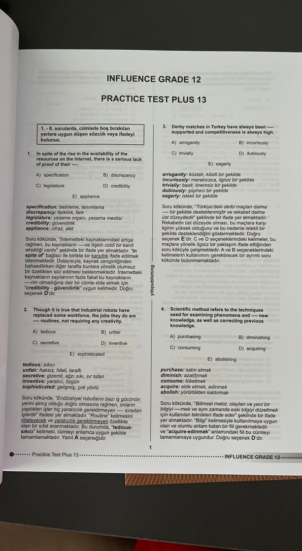 influence grade 12 Sınav Hazırlık Kitapları Seti - Görsel 3